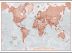Huge The World Is Art - Wall Map Red (Rolled Canvas with Hanging Bars)