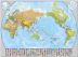 Large World Pacific-centred Wall Map with flags (Pinboard)
