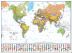 Large World Wall Map Political with flags White Ocean (Pinboard)