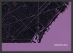 Small Barcelona City Street Map Print Mauve (Wood Frame - Black)