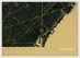 Small Barcelona City Street Map Print Straw (Wood Frame - White)