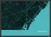 Small Barcelona City Street Map Print Turquoise (Wood Frame - Black)