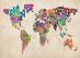 German Text Art Map of the World