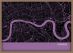 A3 London City Street Map Print Mauve (Wood Frame - Oak Style)