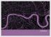 A3 London City Street Map Print Mauve (Wood Frame - White)