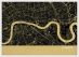 A3 London City Street Map Print Straw (Wood Frame - White)