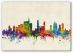Large Milan Watercolour Skyline (Canvas)