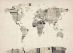 Old Postcards Art Map of the World