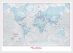 Small Personalised World Is Art - Wall Map Aqua (Wood Frame - White)