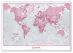 Medium Personalised World Is Art - Wall Map Pink (Canvas)