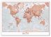 Medium Personalised World Is Art - Wall Map Red (Canvas)