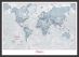 Small Personalised World Is Art - Wall Map Teal (Wood Frame - Black)