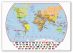 Medium Primary World Wall Map Political with flags (Canvas)