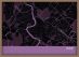 A3 Rome City Street Map Print Mauve (Wood Frame - Oak Style)