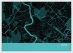 A3 Rome City Street Map Print Turquoise (Wood Frame - White)