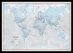 Small The World Is Art - Wall Map Aqua (Pinboard & framed - Black)