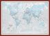 Medium The World Is Art - Wall Map Aqua (Pinboard & framed - Dark Oak)