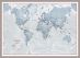 Medium The World Is Art - Wall Map Teal (Pinboard & framed - Silver)