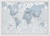 Medium The World Is Art - Wall Map Teal (Wood Frame - White)