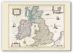 Small Vintage British Isles World Map Willem and Johan Blaeu 17th Century (Canvas)