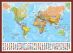 Medium World Wall Map Political with flags (Pinboard & framed - Dark Oak)