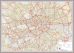 Large Central London street Wall Map (Pinboard & framed - Silver)