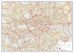 Large Central London street Wall Map (Wood Frame - White)