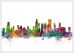 Small Chicago Illinois Watercolour Skyline (Wood Frame - White)