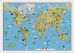 Kids Cartoon World Map (Pinboard & wood frame - White)
