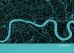 A3 London City Street Map Print Turquoise (Matt Art Paper)