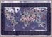 Large Mythical Monster World Map (Pinboard & framed - Silver)
