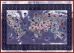 Large Mythical Monster World Map (Pinboard & framed - Dark Oak)