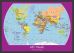 Small Personalised Child's World Map (Wood Frame - Black)