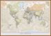 Large Personalised Classic World Map (Wood Frame - Teak)