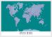 Small Personalised Pop Art World Map - Halftone (Pinboard & wood frame - White)