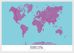 Small Personalised Pop Art World Map - Radial (Pinboard & wood frame - White)