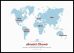 Huge Personalised Travel Map of the World - Aqua (Pinboard & framed - Black)