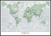 Large Personalised World Is Art - Wall Map Green (Wood Frame - Black)