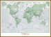 Large Personalised World Is Art - Wall Map Green (Wood Frame - Teak)