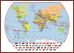 Large Primary World Wall Map Political with flags (Pinboard & framed - Dark Oak)