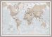 Medium The World Is Art - Wall Map Neutral (Pinboard & framed - Silver)