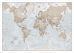 Large The World Is Art - Wall Map Neutral (Wood Frame - White)