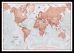 Medium The World Is Art - Wall Map Red (Pinboard & framed - Black)