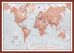 Medium The World Is Art - Wall Map Red (Pinboard & framed - Dark Oak)