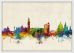 Medium Venice Watercolour Skyline (Wood Frame - White)