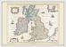 Small Vintage British Isles World Map Willem and Johan Blaeu 17th Century (Pinboard & wood frame - White)