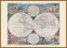Large Vintage Double Hemisphere World Map 1689 (Pinboard & wood frame - Teak)