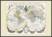 Large Vintage French Double Hemisphere World Map c1700 (Wood Frame - Black)