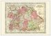 Large Vintage Johnsons Map of Germany No 3 (Wood Frame - White)