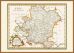 Large Vintage Map of Franconia (Pinboard & wood frame - Teak)